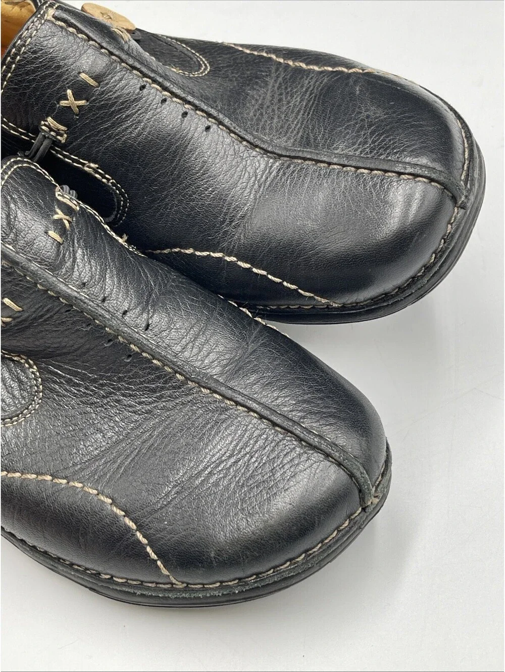 Clarks Un Loop Unstructured Loafers Womens Size 8M Black Leather Comfort Shoes